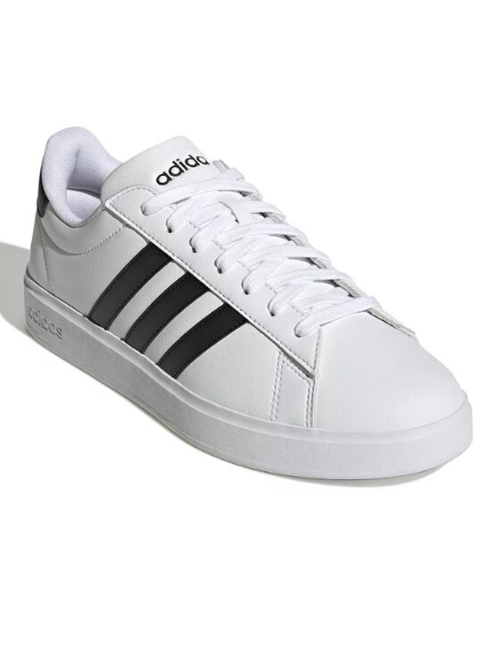 Adidas Grand Court 2.0 Cloudfoam White 3 Striped Low Top Sneakers 9 - Picture 1 of 9